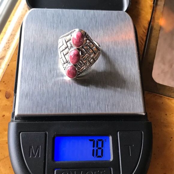 Norwegian Thulite Sterling Silver Ring Size 7 - Picture 8 of 8